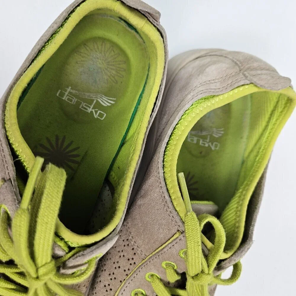 Dansko Elise Tan Perforated Suede Sneaker Walking Shoe EU 38/US 7.5-8